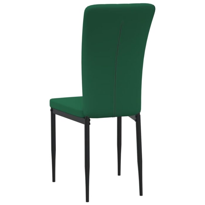 Chaises à manger lot de 4 Vert foncé Velours – Image 4