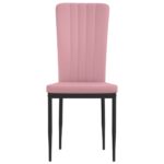 Chaises à manger lot de 4 Rose Velours – Image 2