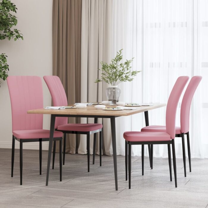 Chaises à manger lot de 4 Rose Velours – Image 1