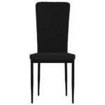 Chaises à manger lot de 4 Noir Velours – Image 2