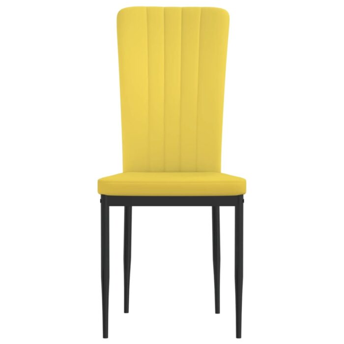 Chaises à manger lot de 4 Jaune moutarde Velours – Image 2