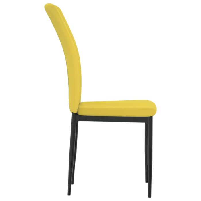 Chaises à manger lot de 4 Jaune moutarde Velours – Image 3