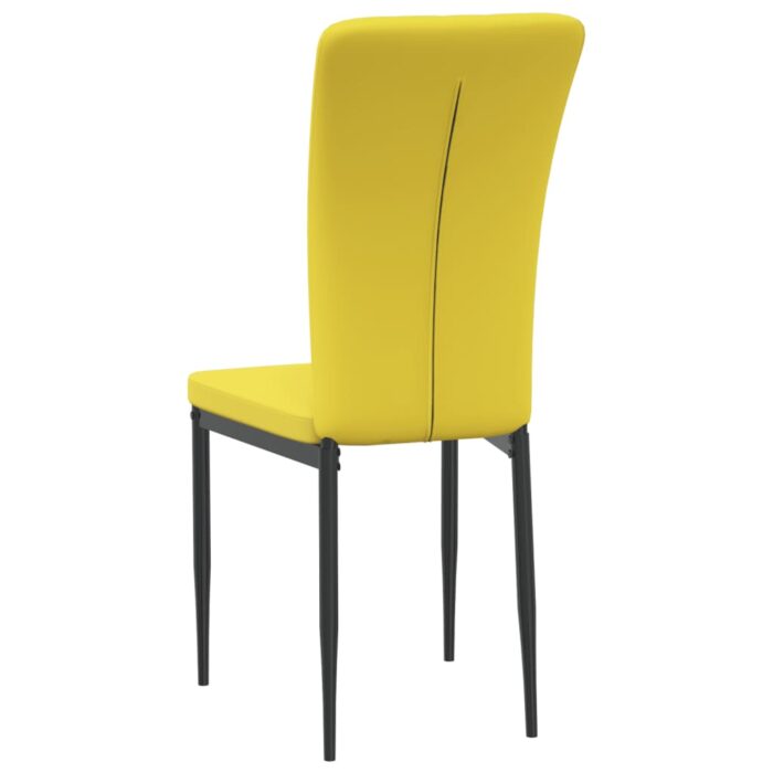 Chaises à manger lot de 4 Jaune moutarde Velours – Image 4