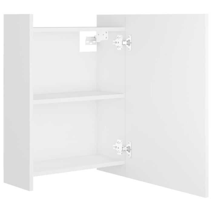 Armoire à miroir de salle de bain Blanc Bois d’ingénierie – Image 5