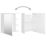 Armoire à miroir de salle de bain Blanc Bois d’ingénierie – Image 7