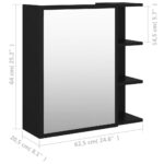 Armoire à miroir de salle de bain Noir Bois d’ingénierie – Image 7