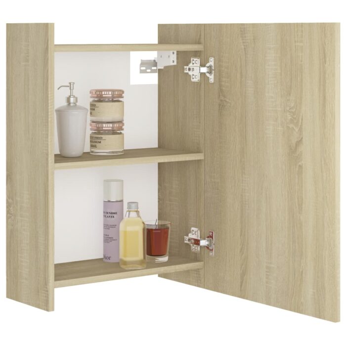 Armoire à miroir de salle de bain Chêne sonoma Bois ingénierie – Image 2