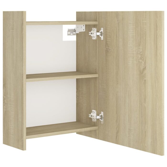 Armoire à miroir de salle de bain Chêne sonoma Bois ingénierie – Image 5