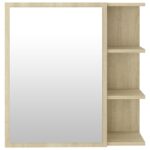 Armoire à miroir de salle de bain Chêne sonoma Bois ingénierie – Image 6