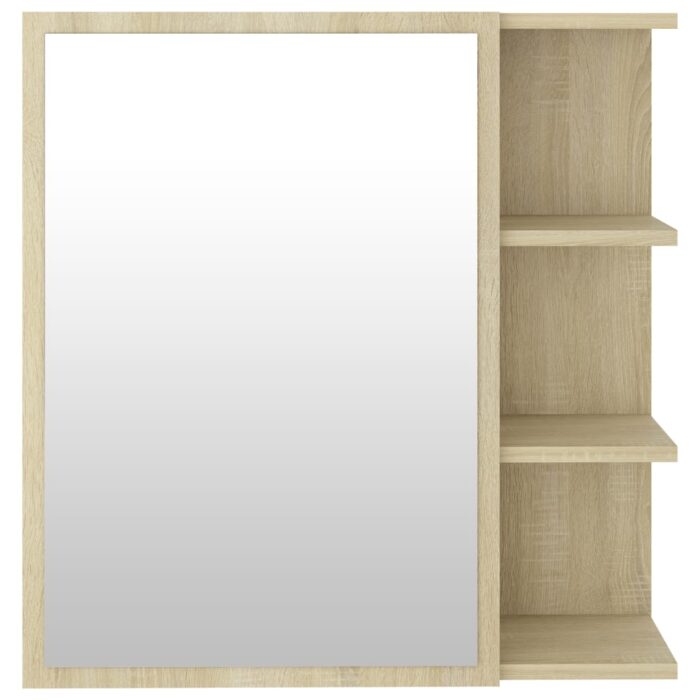 Armoire à miroir de salle de bain Chêne sonoma Bois ingénierie – Image 6