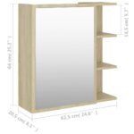 Armoire à miroir de salle de bain Chêne sonoma Bois ingénierie – Image 8