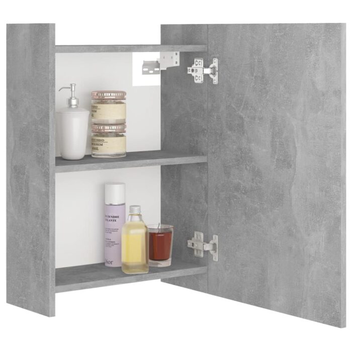 Armoire à miroir de salle de bain Gris béton Bois d’ingénierie – Image 2