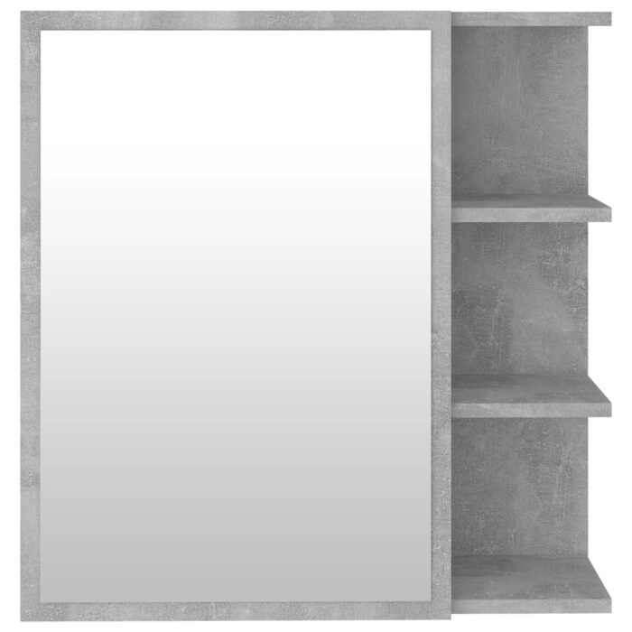 Armoire à miroir de salle de bain Gris béton Bois d’ingénierie – Image 5