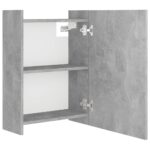 Armoire à miroir de salle de bain Gris béton Bois d’ingénierie – Image 6