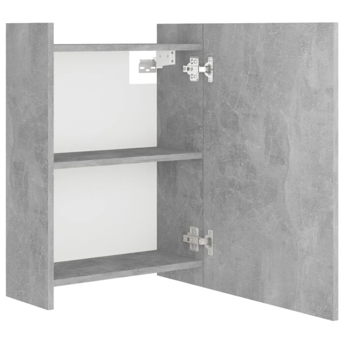 Armoire à miroir de salle de bain Gris béton Bois d’ingénierie – Image 6
