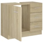 Armoire d'évier Chêne sonoma 63x30x54 cm Bois d'ingénierie – Image 5