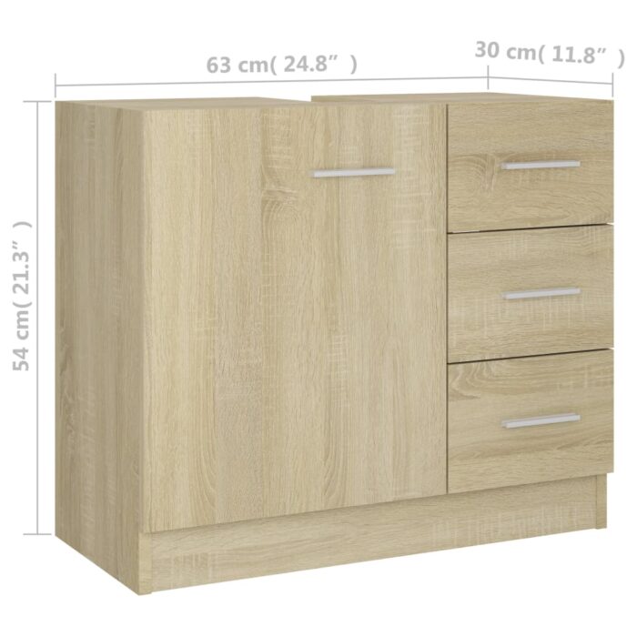Armoire d'évier Chêne sonoma 63x30x54 cm Bois d'ingénierie – Image 6