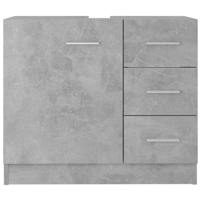 Armoire d'évier Gris béton 63x30x54 cm Bois d'ingénierie – Image 3