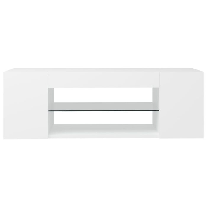 Meuble TV avec lumières LED Blanc 90x39x30 cm – Image 5