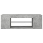 Meuble TV avec lumières LED gris béton 90x39x30 cm – Image 6
