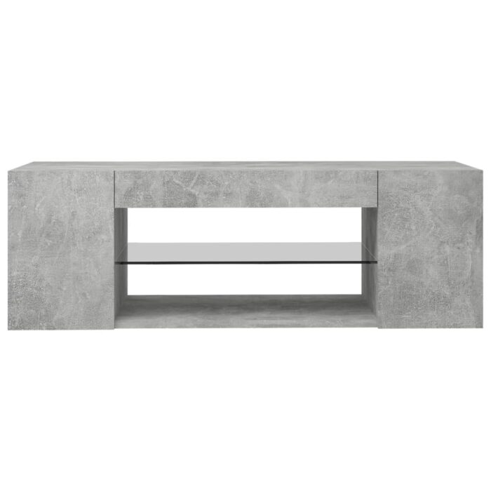 Meuble TV avec lumières LED gris béton 90x39x30 cm – Image 6