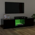 Meuble TV avec lumières LED Noir 120x30x35,5 cm – Image 2