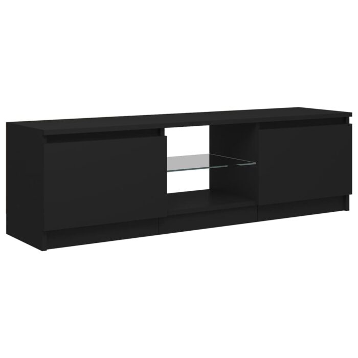 Meuble TV avec lumières LED Noir 120x30x35,5 cm – Image 5