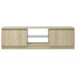 Meuble TV avec lumières LED chêne sonoma 120x30x35,5 cm – Image 7