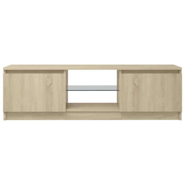 Meuble TV avec lumières LED chêne sonoma 120x30x35,5 cm – Image 7