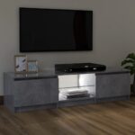 Meuble TV avec lumières LED gris béton 120x30x35,5 cm – Image 3