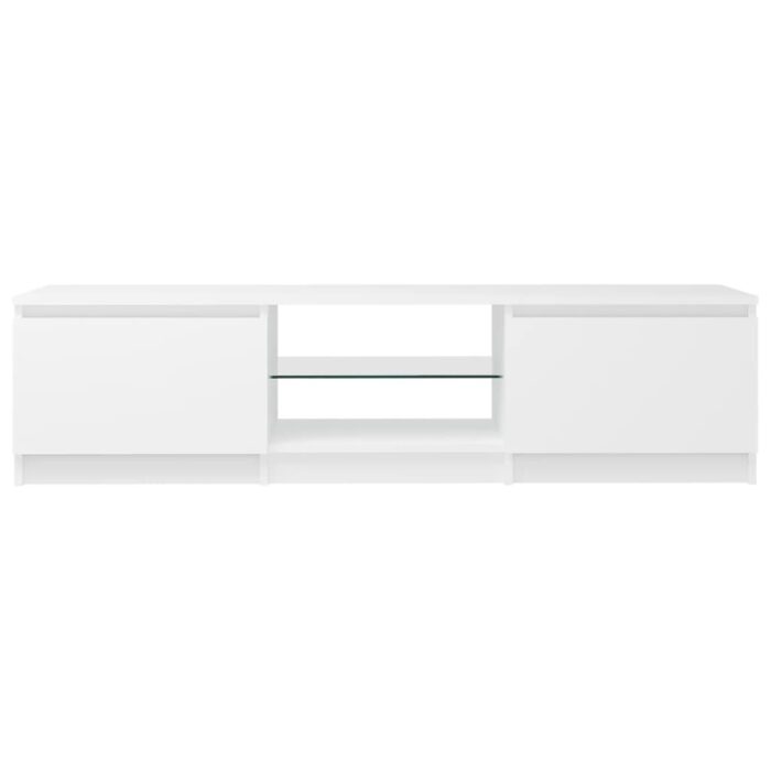 Meuble TV avec lumières LED blanc 140x40x35,5 cm – Image 7