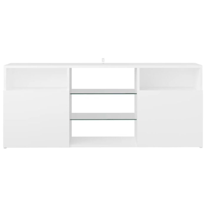 Meuble TV avec lumières LED blanc 120x30x50 cm – Image 7