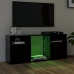 Meuble TV avec lumières LED noir 120x30x50 cm – Image 2