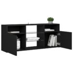 Meuble TV avec lumières LED noir 120x30x50 cm – Image 4