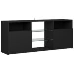 Meuble TV avec lumières LED noir 120x30x50 cm – Image 5