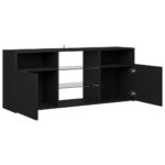 Meuble TV avec lumières LED noir 120x30x50 cm – Image 6