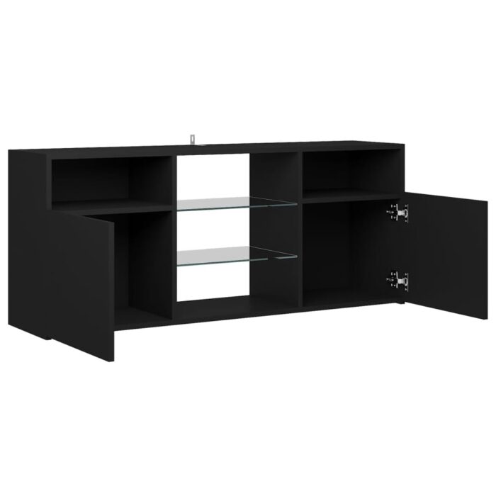 Meuble TV avec lumières LED noir 120x30x50 cm – Image 6