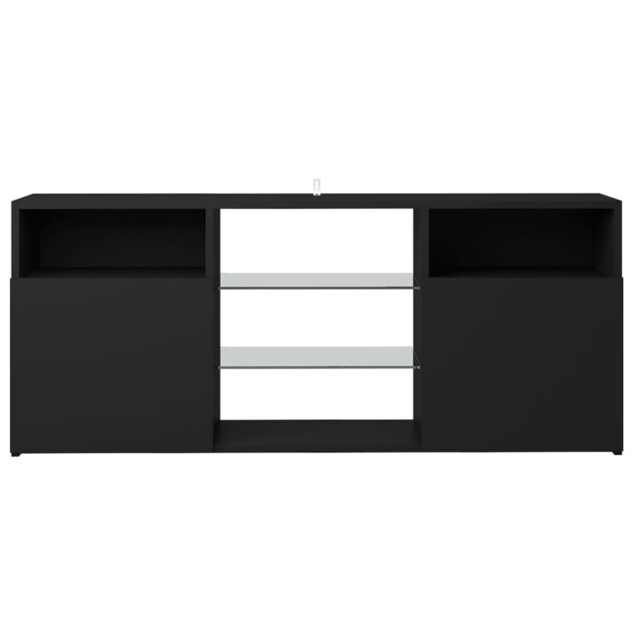 Meuble TV avec lumières LED noir 120x30x50 cm – Image 7