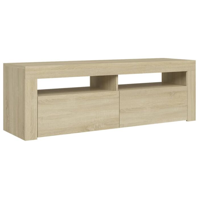 Meuble TV avec lumières LED chêne sonoma 120x35x40 cm – Image 5
