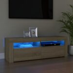 Meuble TV avec lumières LED chêne sonoma 120x35x40 cm