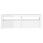 Meuble TV avec lumières LED blanc brillant 120x35x40 cm – Image 6