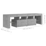 Meuble TV avec lumières LED Gris béton 140x36,5x40 cm – Image 12