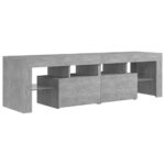 Meuble TV avec lumières LED Gris béton 140x36,5x40 cm – Image 5