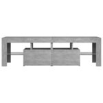 Meuble TV avec lumières LED Gris béton 140x36,5x40 cm – Image 6
