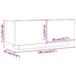 Meuble TV Blanc 100x35x40 cm Bois d'ingénierie – Image 9