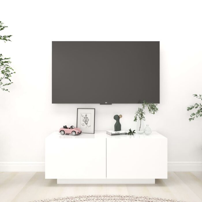 VXL8720286218464_m_en_hd_1.jpg Meuble TV Blanc 100x35x40 cm Bois d'ingénierie – Image 1