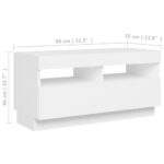 Meuble TV avec lumières LED blanc 80x35x40 cm – Image 12