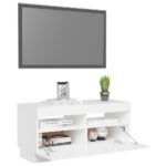 Meuble TV avec lumières LED blanc 80x35x40 cm – Image 4