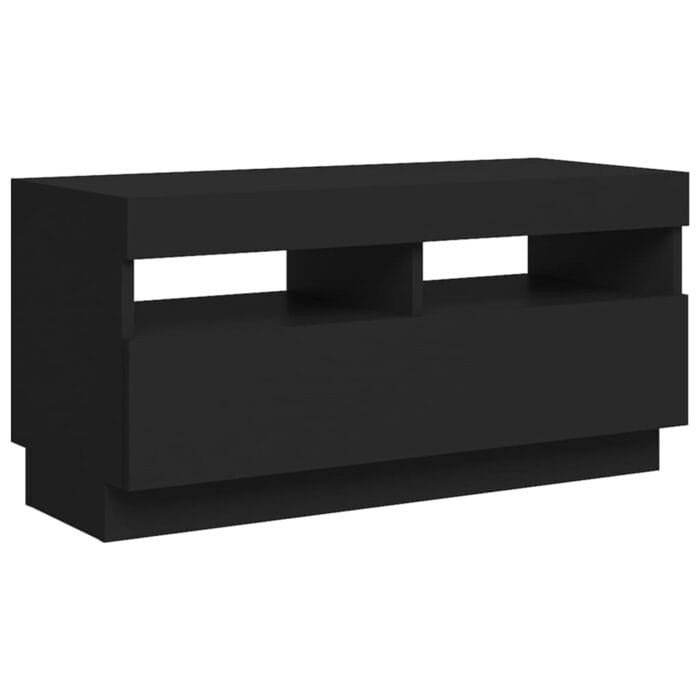 Meuble TV avec lumières LED noir 80x35x40 cm – Image 5