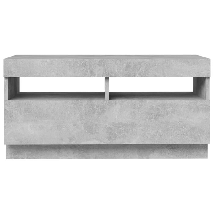 Meuble TV avec lumières LED gris béton 80x35x40 cm – Image 7